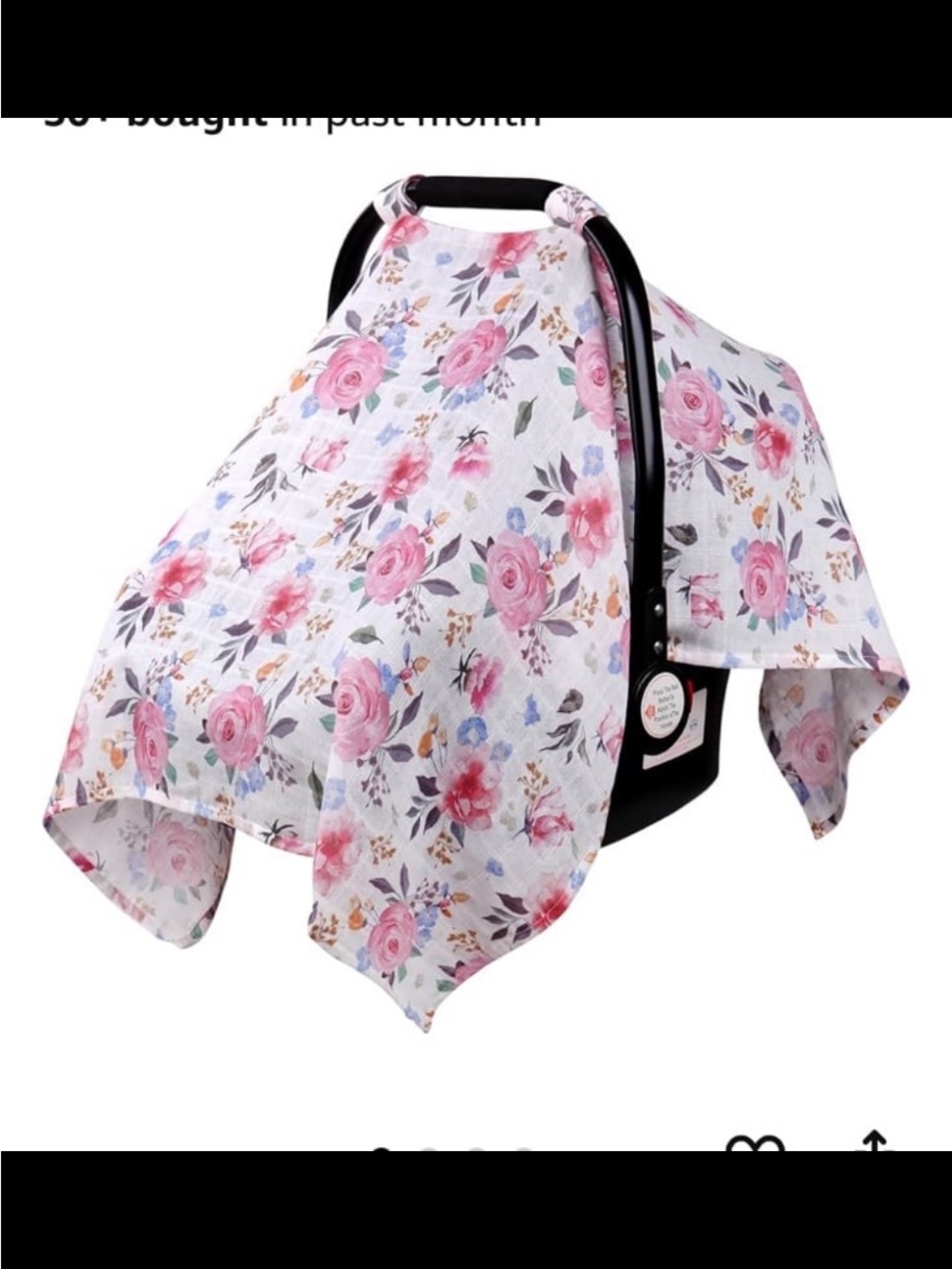 Floral Pink Baby Car Seat Cover - Kids Accessories